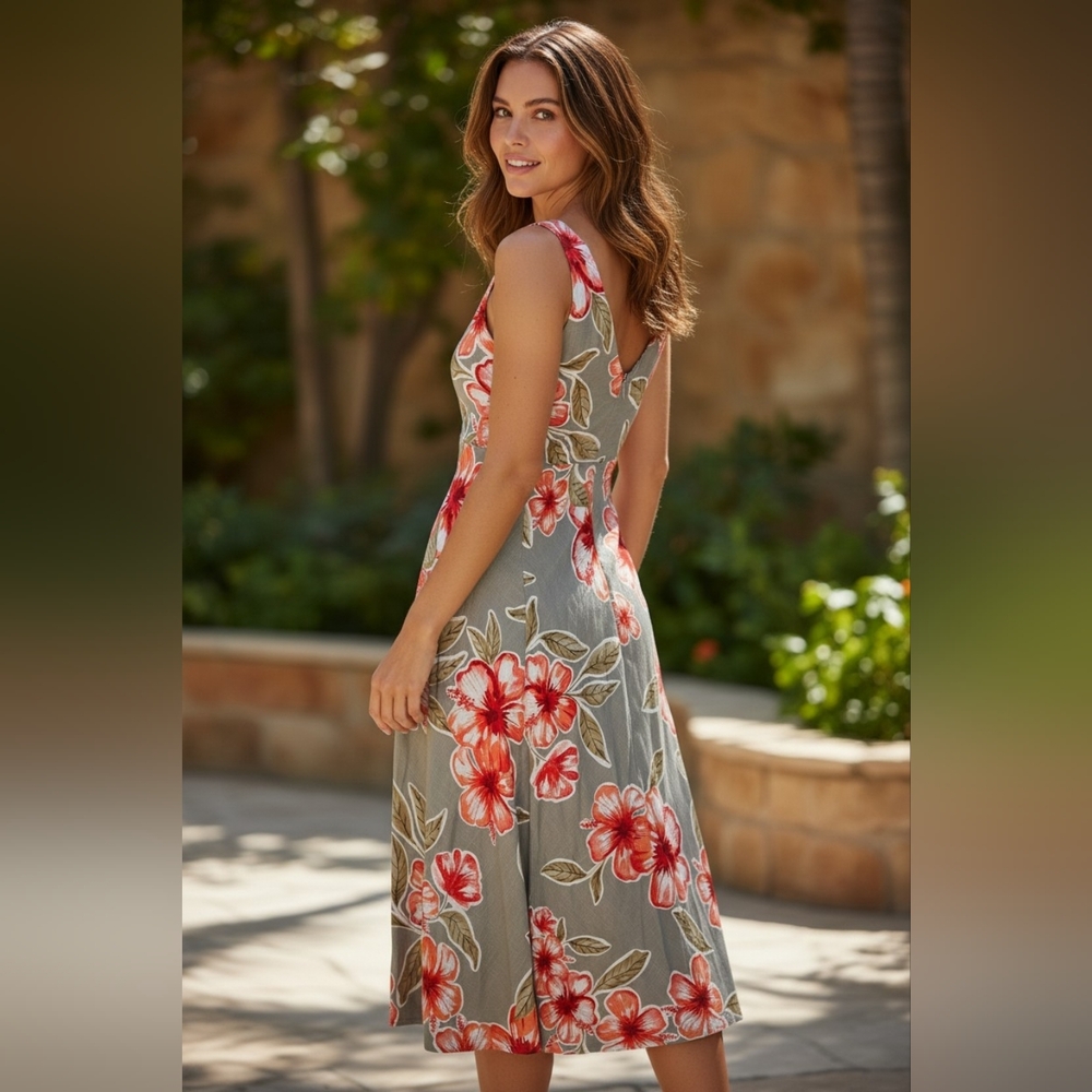 Paper Heart Floral Maxi Dress Size S Grey Red - Picture 3 of 6